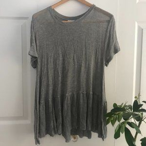 Soft Grey Subtle Peplum